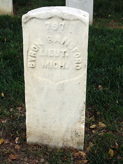 Byron Ransford, 5th MI Inf. Co. C grave. Image ©2015 Look Around You Ventures, LLC.