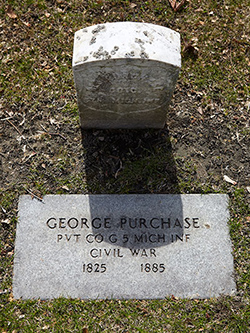 George Purchase, 5th MI Co. G Grave Photo ©2014 Look Around You Ventures, LLC. 